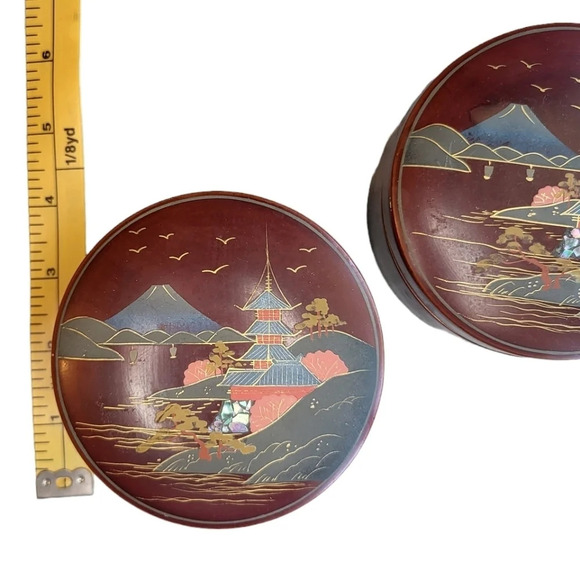 Vintage Japanese Asian Trinket Rice Containers Set - Picture 10 of 11